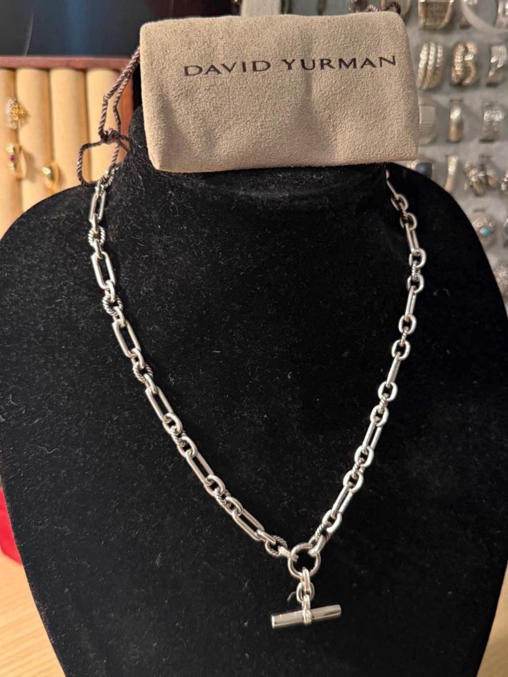David Yurman Silver Toggle Link Necklace